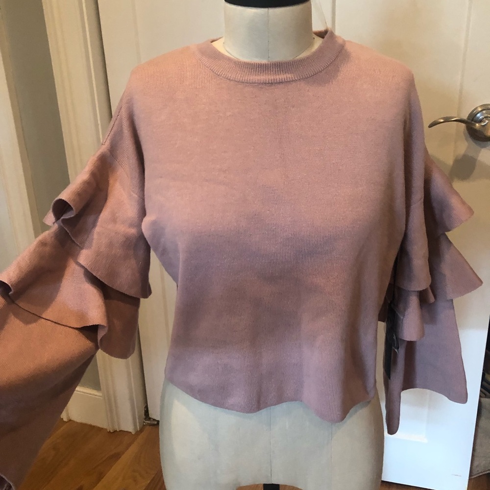 Pink bell sleeve sweater